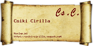 Csiki Cirilla névjegykártya