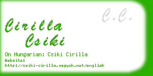 cirilla csiki business card